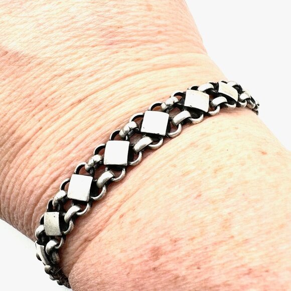Vintage Traditional Indian Sterling Silver Bracelet Reversible Design - Picture 1 of 6